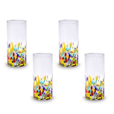 Set of 4 confetti glasses