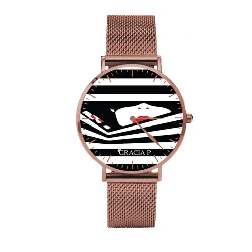Orologio di Gracia P - Watch - Lady Stripes Rose Gold