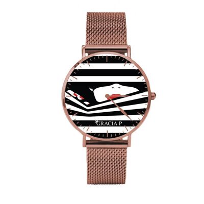 Gracia P - Uhr - Lady Stripes Uhr aus Roségold