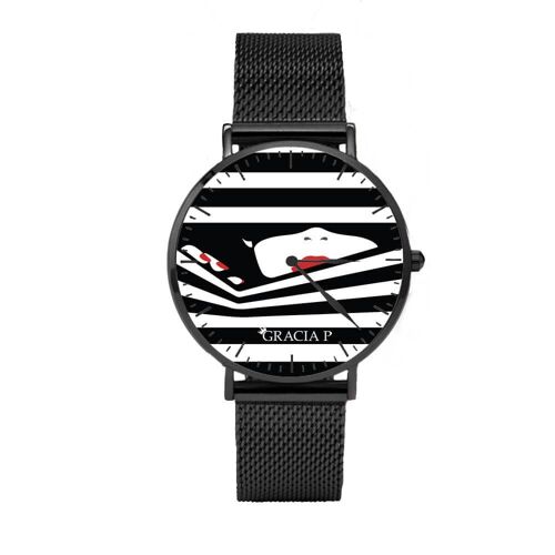 Orologio di Gracia P - Watch - Lady Stripes Dark Silver