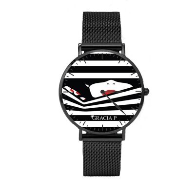 Gracia P - Reloj - Reloj Lady Stripes Dark Silver