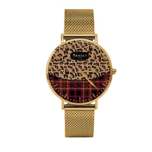 Orologio di Gracia P - Watch - Leopardata scozzese Gold