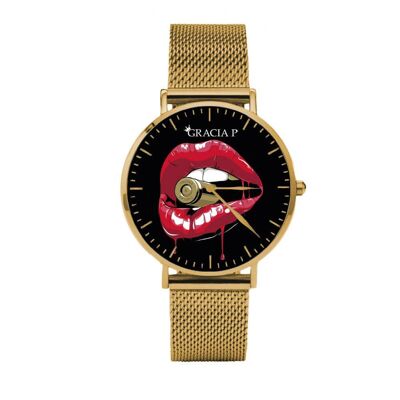 Orologio di Gracia P - Watch - Lips gun Gold