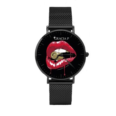 Gracia P - Reloj - Reloj Lips gun Plata Oscuro