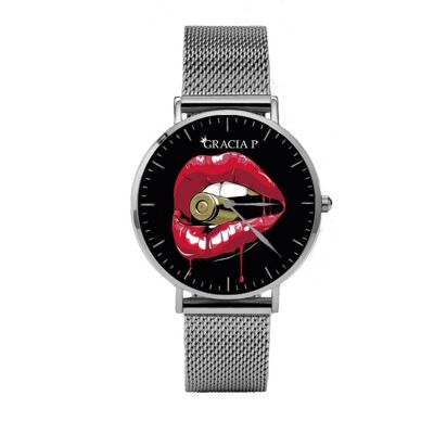 Gracia P - Reloj - Reloj Lips gun Plata Claro