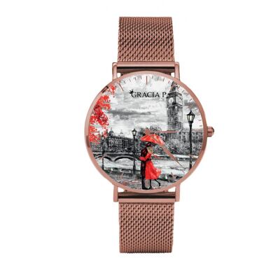 Gracia P - Reloj - Reloj London vintage de oro rosa