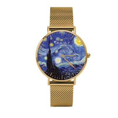 Orologio di Gracia P - Watch - Notte stellata starry night Gold