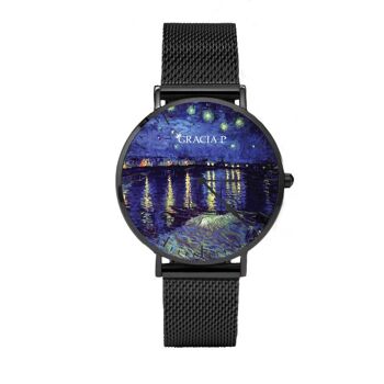 Gracia P - Montre - Nuit étoilée sur le Rhône Dark Silver