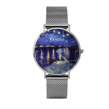 Gracia P - Montre - Nuit étoilée sur le Rhône Light Silver