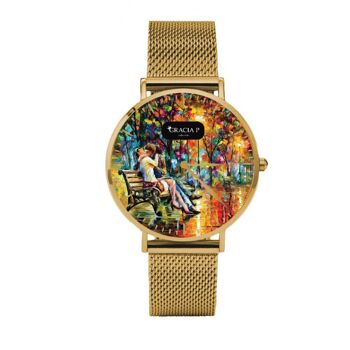 Gracia P - Montre - Banc couleurs love love Or