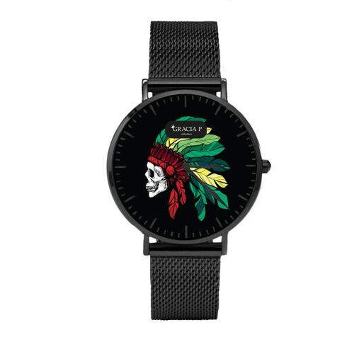 Orologio di Gracia P - Watch - Rainbow skull Dark Silver