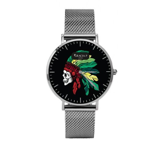 Orologio di Gracia P - Watch - Rainbow skull Light Silver