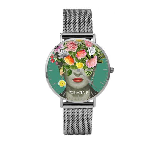 Orologio Gracia P - Frida Flowers Light Silver