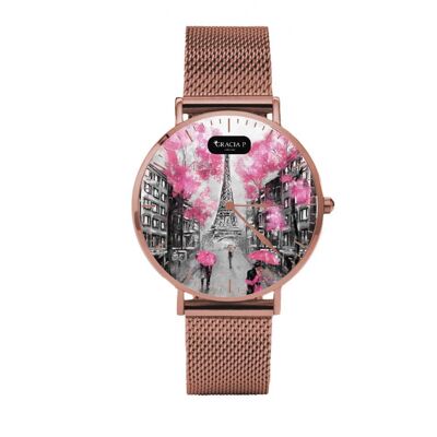 Reloj Gracia P - Paris Vintage eiffel paris Rose Gold