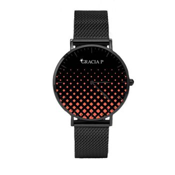 Montre Gracia P - Motif Argent Foncé