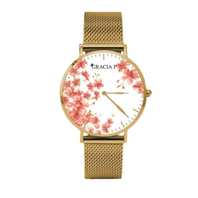 Uhr Gracia P - Süße Blumen Corallo Gold