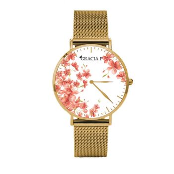 Montre Gracia P - Sweet Flowers Corallo Or