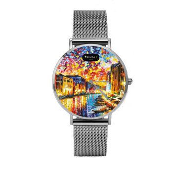 Horloge Gracia P - Couleurs de Venise Argent clair