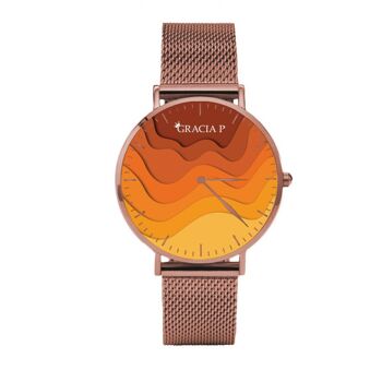 Montre Gracia P - Vagues Fluo Or Rose