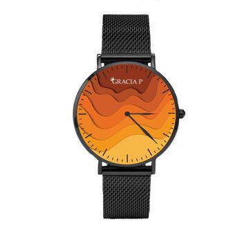 Montre Gracia P - Waves Fluo Dark Silver