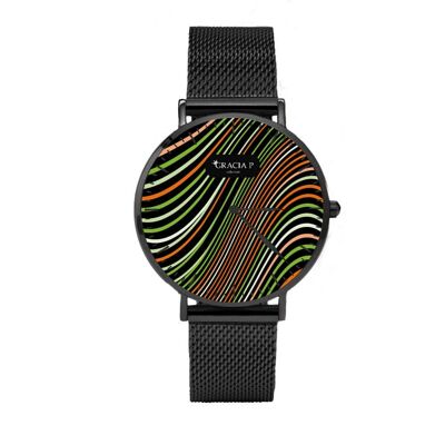 Reloj Gracia P - Waves Multicolor Italia Plata Oscuro