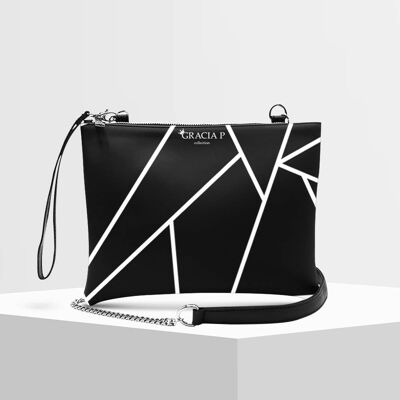 Bolso clutch de Gracia P - Made in Italy - Abstract black white