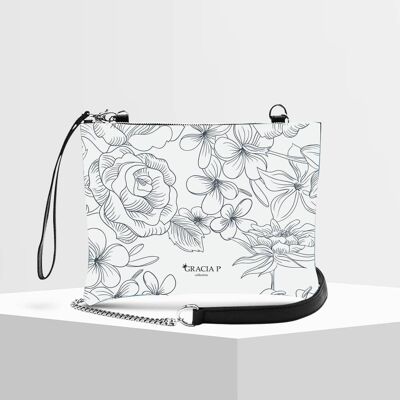 Bolso clutch de Gracia P - Made in Italy - Bianca Flowers