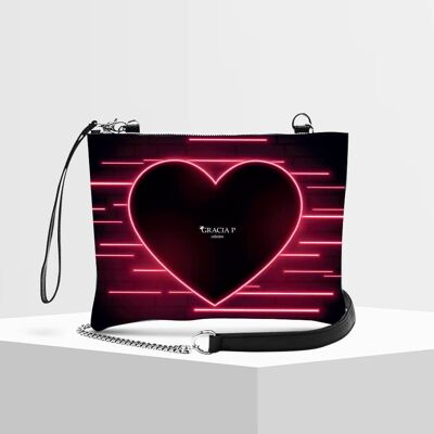 Bolso clutch de Gracia P - Made in Italy - Fluo heart