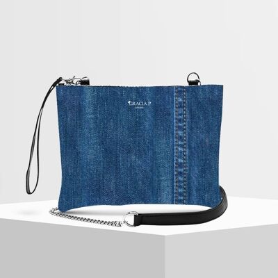 Clutch bag by Gracia P - Made in Italy - Denim effect jeans