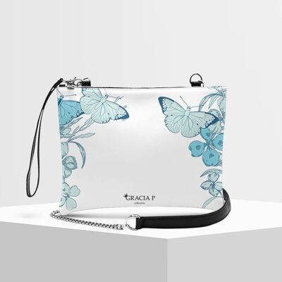 Clutch bag by Gracia P - Made in Italy - White Sky Butterflies