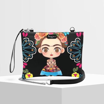 Clutch bag by Gracia P - Made in Italy - Frida doll