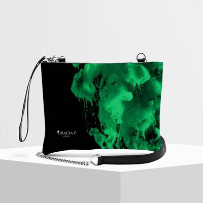 Clutch bag by Gracia P - Made in Italy - Green smokes