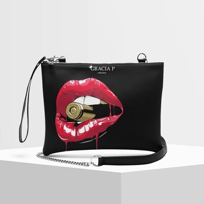 Clutch bag by Gracia P - Made in Italy - Lips gun