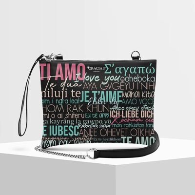 Clutch bag by Gracia P - Made in Italy - I love you Black