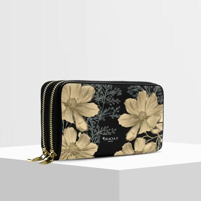 ANGY Double Wallet by Gracia P - Wallet - Gold flowers