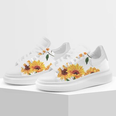 Schuhe Sneakers von Gracia P - MADE IN ITALY - Sonnenblumen weiß