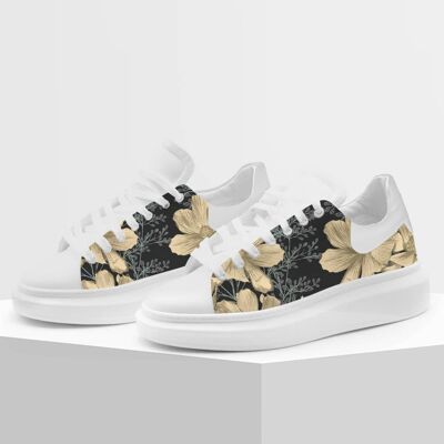 Sneakers Shoes by Gracia P - MADE IN ITALY - Flores doradas