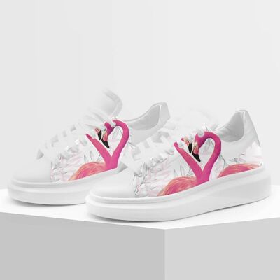 Schuhe Sneakers von Gracia P - MADE IN ITALY - weißer Flamingo