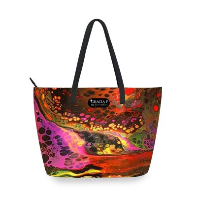 Shopper V Bag by Gracia P -Made in Italy- Orange Lo Presti