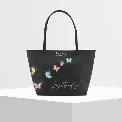 Shopper V Bag di Gracia P -Made in Italy- Butterfly colors