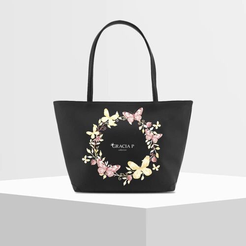 Shopper V Bag di Gracia P -Made in Italy- Farfalle colors