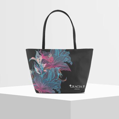 Shopper V Bag by Gracia P -Made in Italy- Multicolor flower