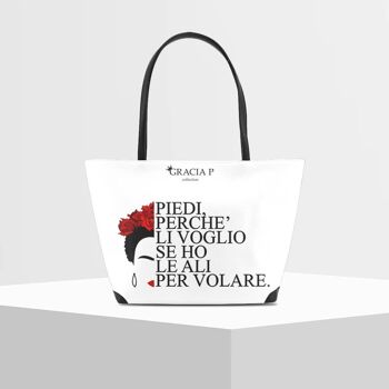Sac Shopper V de Gracia P -Made in Italy- Phrase white phrase 1