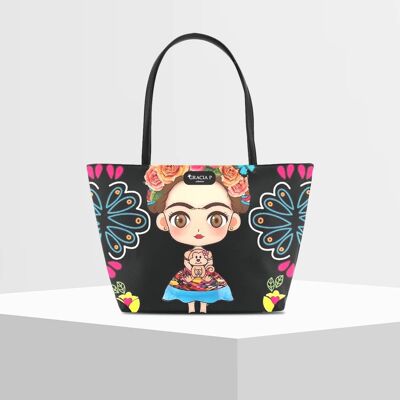 Shopper V Bag di Gracia P -Made in Italy- Frida Doll