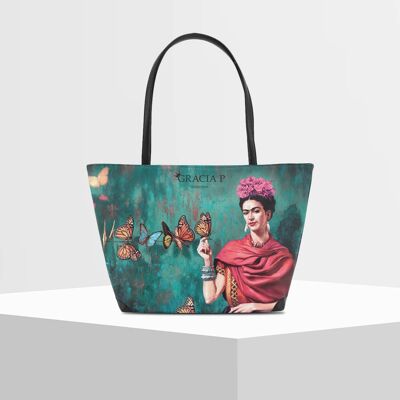 Shopper V Bag by Gracia P -Made in Italy- Frida Farfalle