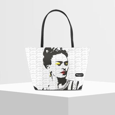 Shopper V Bag by Gracia P -Made in Italy- Frida pop art
