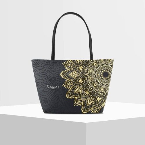 Shopper V Bag di Gracia P -Made in Italy- Gold Mandala