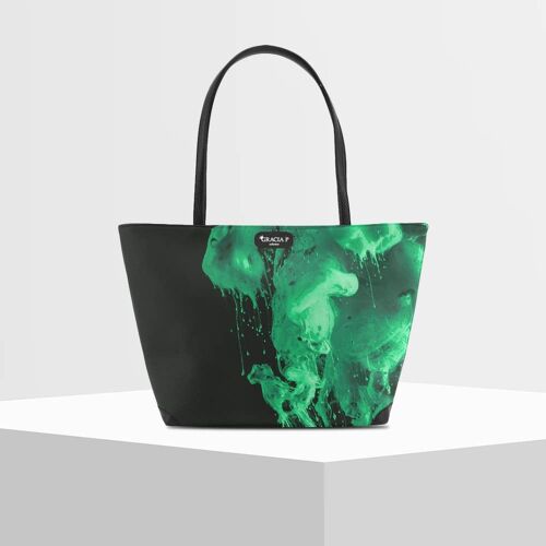 Shopper V Bag di Gracia P -Made in Italy- Green smoke