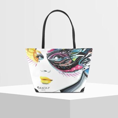Shopper V Bag by Gracia P -Made in Italy- Lady Carnival