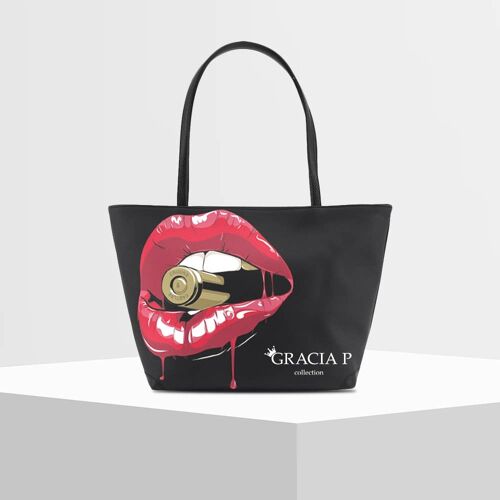 Shopper V Bag di Gracia P -Made in Italy- Lips